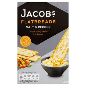 Original Jacob's Salt & Black Pepper Flatbreads Imported From The UK England Jacob's Salt and Cracked Black Pepper Flatbreads