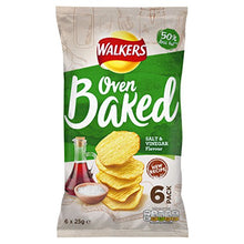 Load image into Gallery viewer, Walkers Baked Salt and Vinegar Crisps 6 Pack 150g
