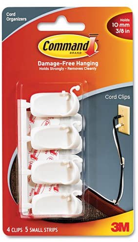 3M Medium Cord Clips With Command Adhesive 17301 (6Pk)