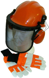 ISE Chainsaw Safety Helmet and Large Gloves Set