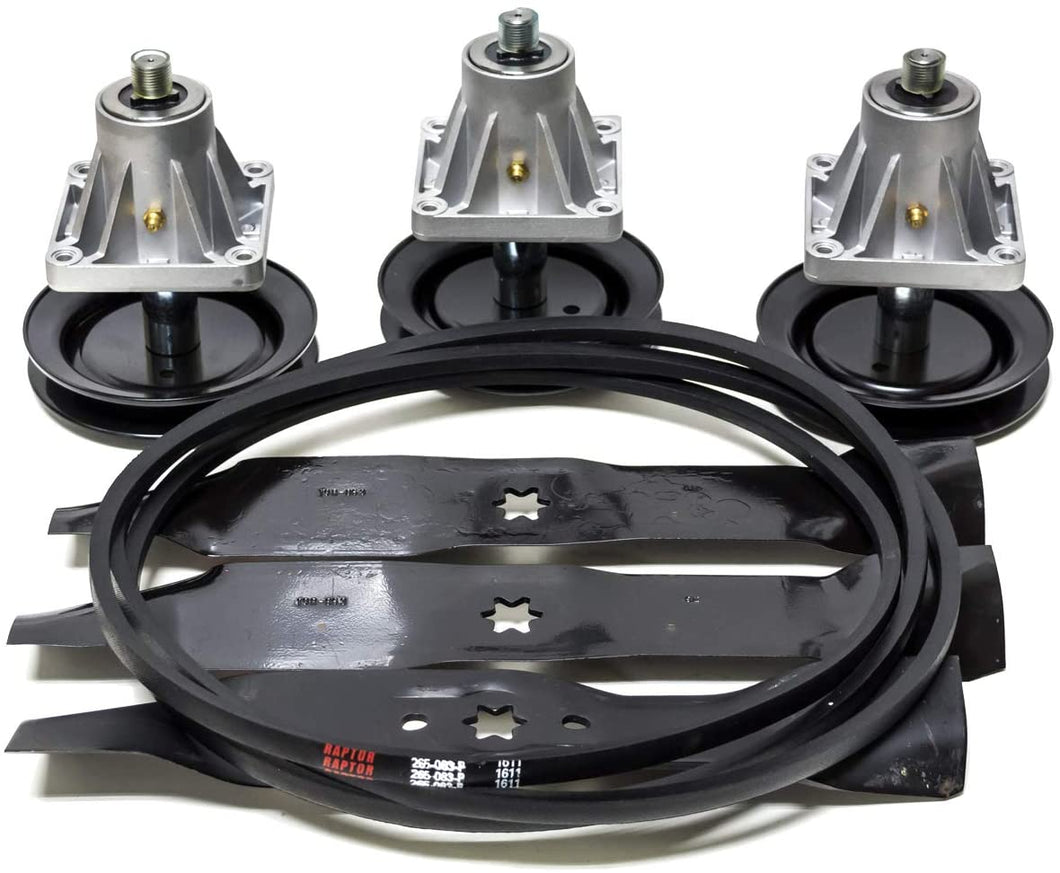 Deck Rebuild Kit with Blades, Spindles, Belt Kit Compatible with Cub Cadet 2008+