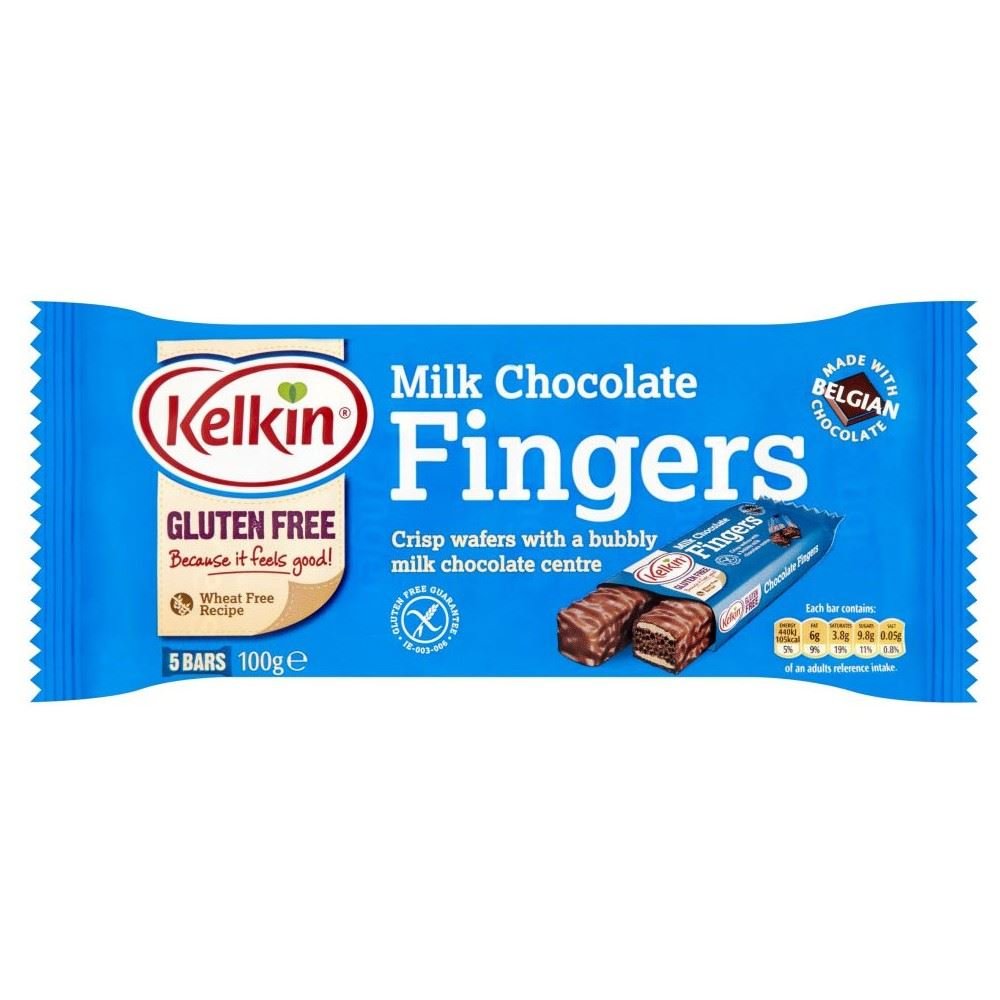 Kelkin Gluten Free Chocolate Fingers (5 per pack - 100g)