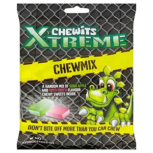 Chewits Extreme Chew Mix Fruit Flavour Chewy Sweets 180g - Pack of 6