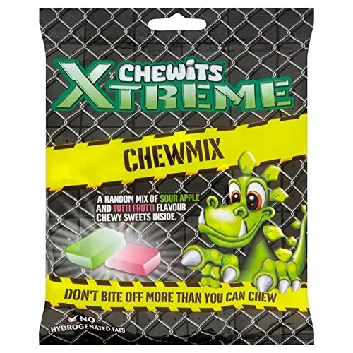 Chewits Extreme Chew Mix Fruit Flavour Chewy Sweets 180g - Pack of 6