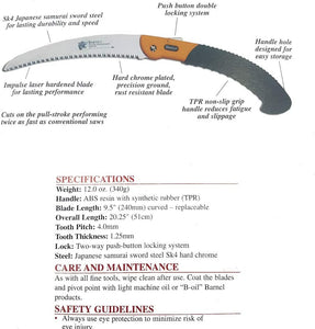 Barnel Z240 9" Curved Serrated Blade Folding Saw