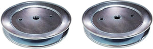 2 (Two) Mandrel Pulleys Replace 195945 197473 532195945 532197473 Fits Craftsman Poulan Husqvarna Lawn Tractors