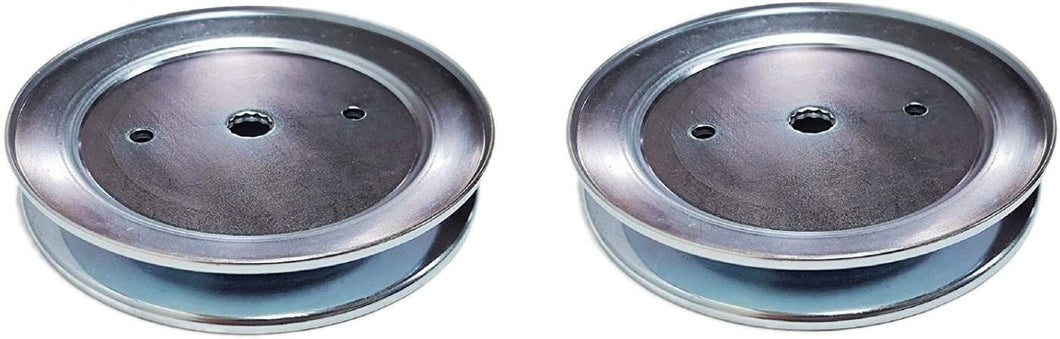 2 (Two) Mandrel Pulleys Replace 195945 197473 532195945 532197473 Fits Craftsman Poulan Husqvarna Lawn Tractors