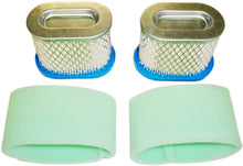 Load image into Gallery viewer, 2 (Two) Lawnmower Air Filters w/ 2 (Two) Pre-Filters Replace Briggs &amp; Stratton 692446 273356S
