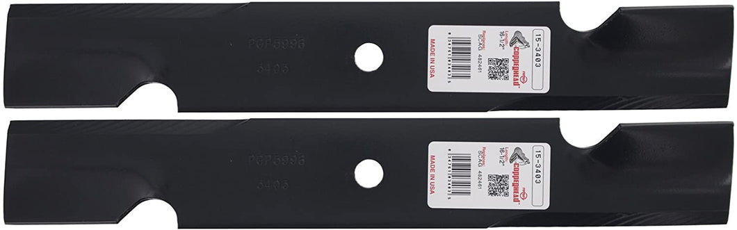 Rotary 3403 2 Mower Blades for Lesco Scag Snapper Toro Windsor 18 Length 2-1/2 Width .2040 Thickness 5/8 Center Hole Fits 36