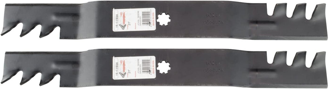 Rotary Copperhead Mulching Mower Blades Fit John Deere Models D100 LA100 Replaces OEM GX22151 GY20850 For 42 Inch Deck (pack of 2)