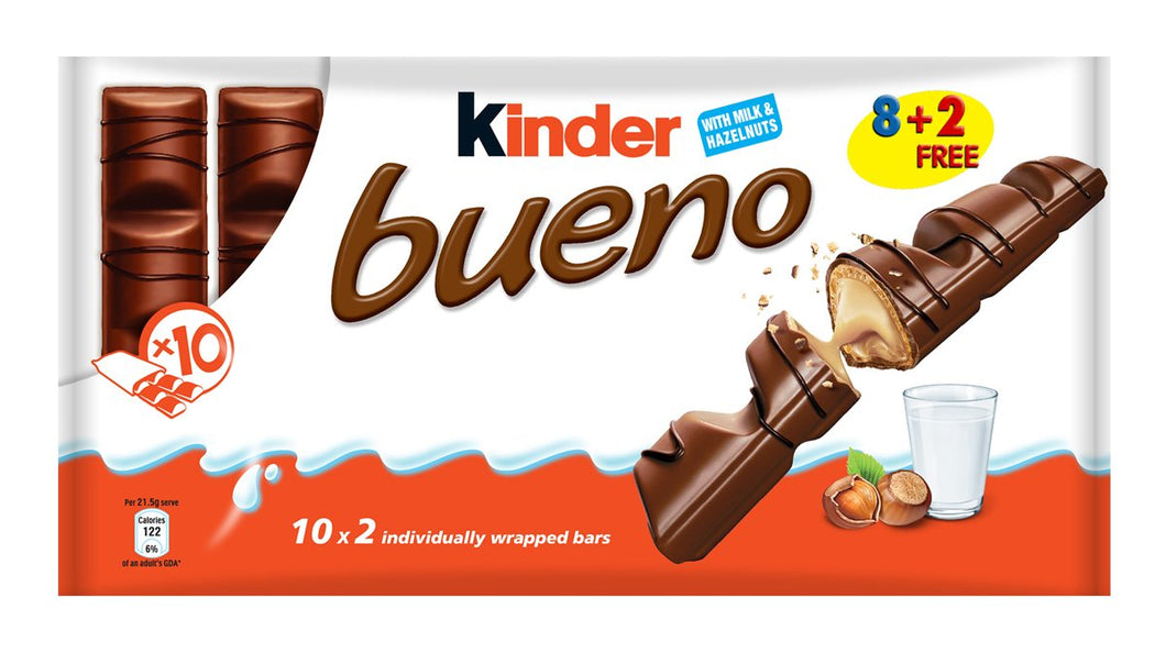 Kinder Bueno bar, Hazelnut, 1.51 Ounce (Pack of 10)