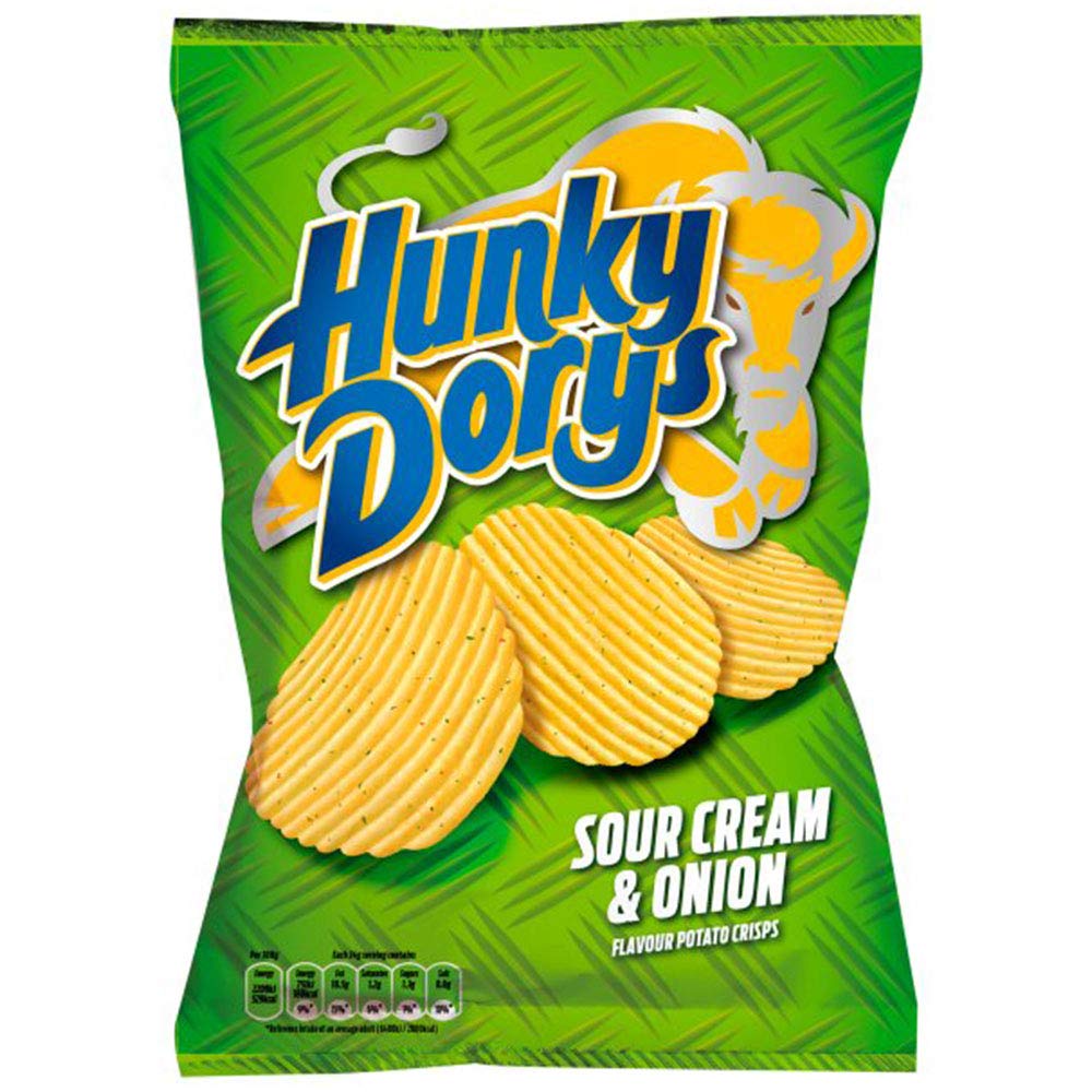 Hunky Dorys Sour Cream & Onion Large Bag 135g x 12