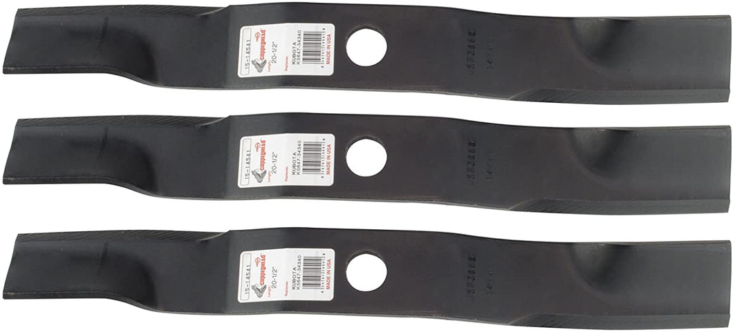 3 Rotary Mower Blades Fit Kubota Models ZD ZG KOHLER ZD1F-60P ZD21 ZD25 Replaces K5647-34330 3 Blades For 60 Deck