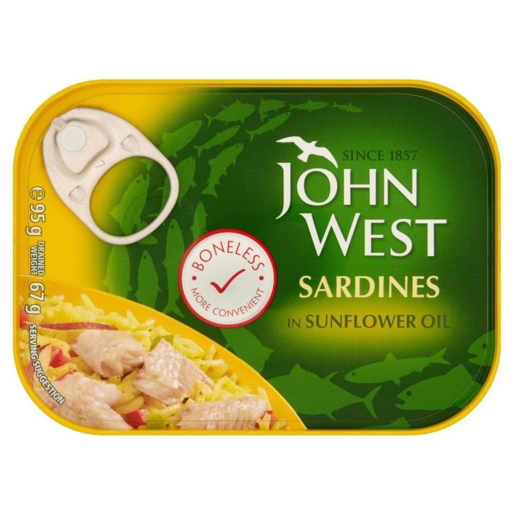 John West Boneless Sardines in Sunflower Oil (95g) - Pack of 2