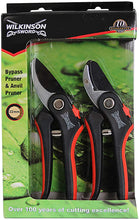 Load image into Gallery viewer, Wilkinson Sword 1111174W Bypass Pruner &amp; Anvil Pruner Secateurs Twin Pack
