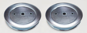 2 (Two) Mandrel Pulleys Replace 195945 197473 532195945 532197473 Fits Craftsman Poulan Husqvarna Lawn Tractors