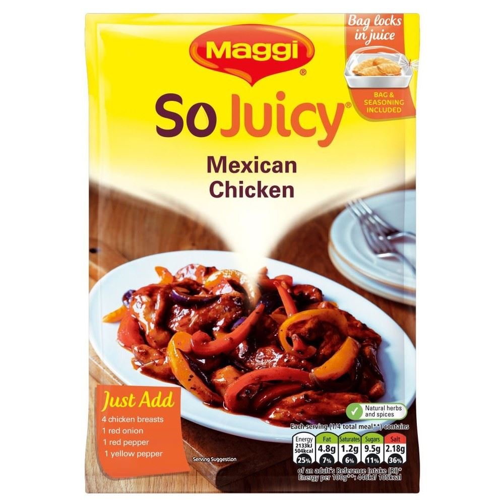 Maggi So Juicy Cooks in the Bag Mexican Chicken (40g) - Pack of 6