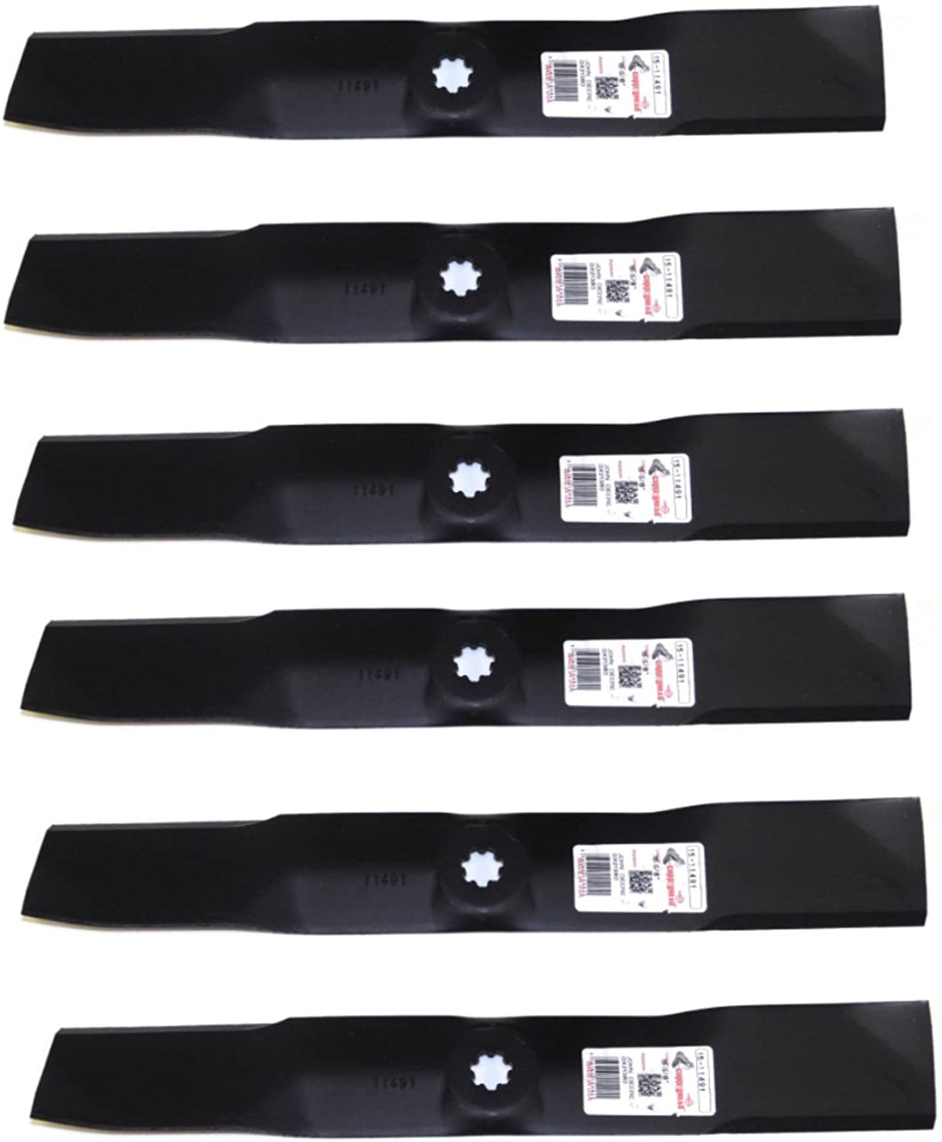 6 Pack Of 11491 Rotary Blades Compatible With John Deere GX21380, GY20679, GY20684