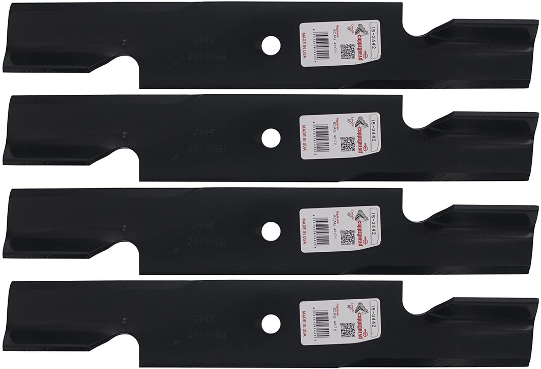 Rotary 3442 4 Mower Blades for Gravely Ferris Scag Simplicity 21 Length 2-1/2 Width .2040 Thickness 5/8 Center Hole Fits 52