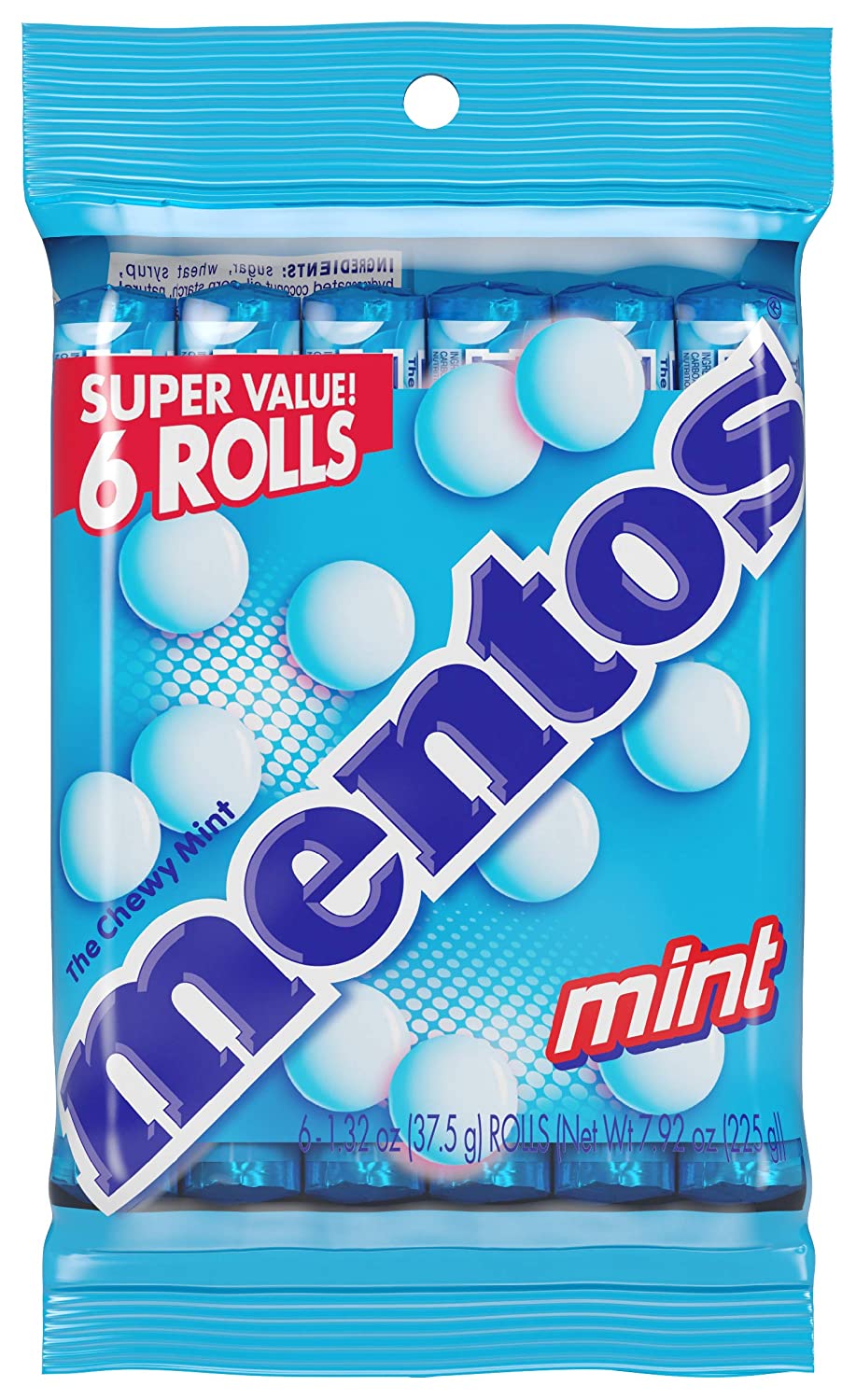 Mentos Chewy Mint Candy Roll, Peppermint, Stocking Stuffer, Gift, Holiday, Christmas