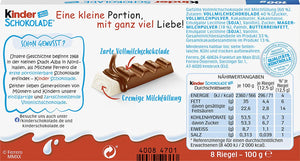 Ferrero Kinder Chocolate, 8 bars