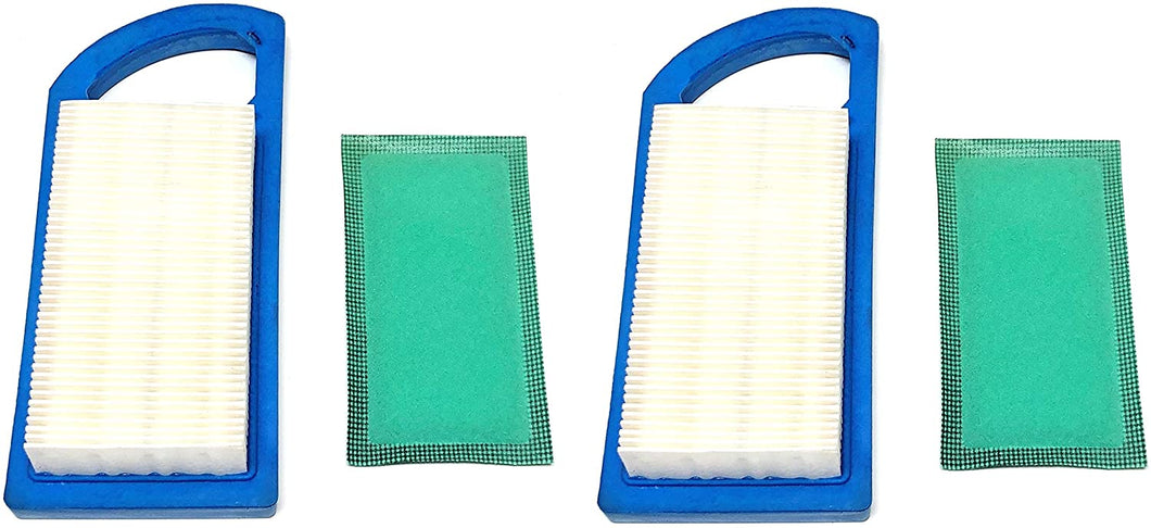 Briggs & Stratton 2 Air Filters Plus 2 Pre-Filters - Compatible Air Filter 697775 697152 698413 797007 794421, Pre-Filter 697292