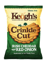 Load image into Gallery viewer, Keoghs Irish Cheddar and Red Onion Crinkle Cut Crisps (7 x50g Packets)
