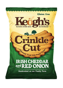 Keoghs Irish Cheddar and Red Onion Crinkle Cut Crisps (7 x50g Packets)