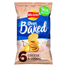 Load image into Gallery viewer, Walkers Baked Cheese and Onion Crisps 6 Pack 150g
